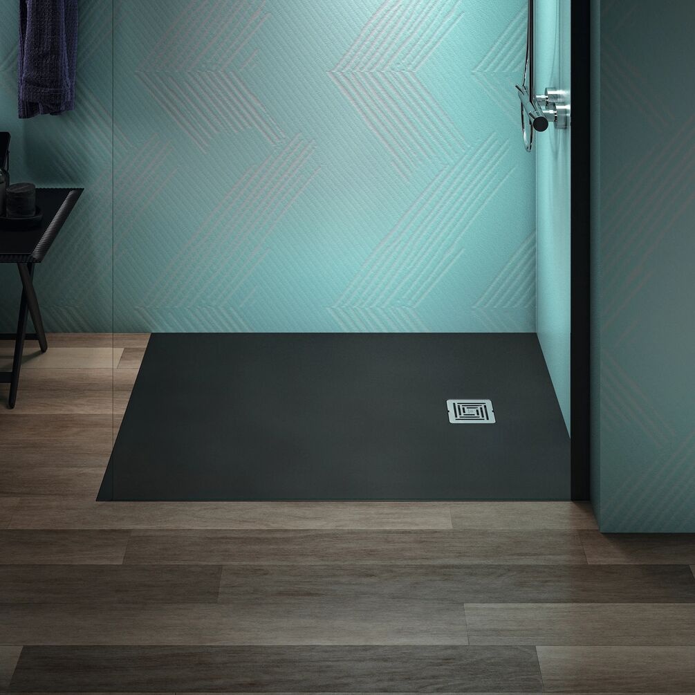 Lifestyle image of Ideal Standard Ultraflat S+ Jet Black 1000 x 800mm Stone Resin Shower Tray